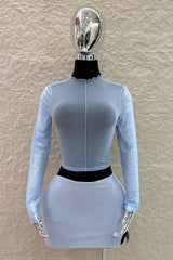 Mini Falda Abertura al Frente Azul