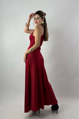 Vestido Satin Largo Rojo