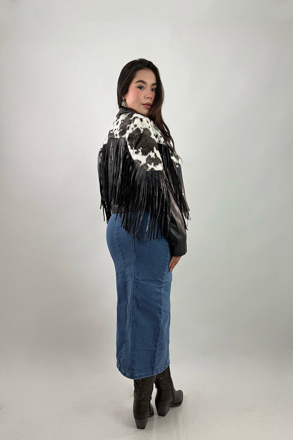 Vestido Midi Con Abertura Denim