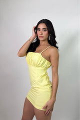 Vestido Corto Recto Amarillo