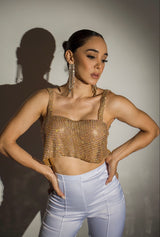 Croptop Metalico Color Dorado