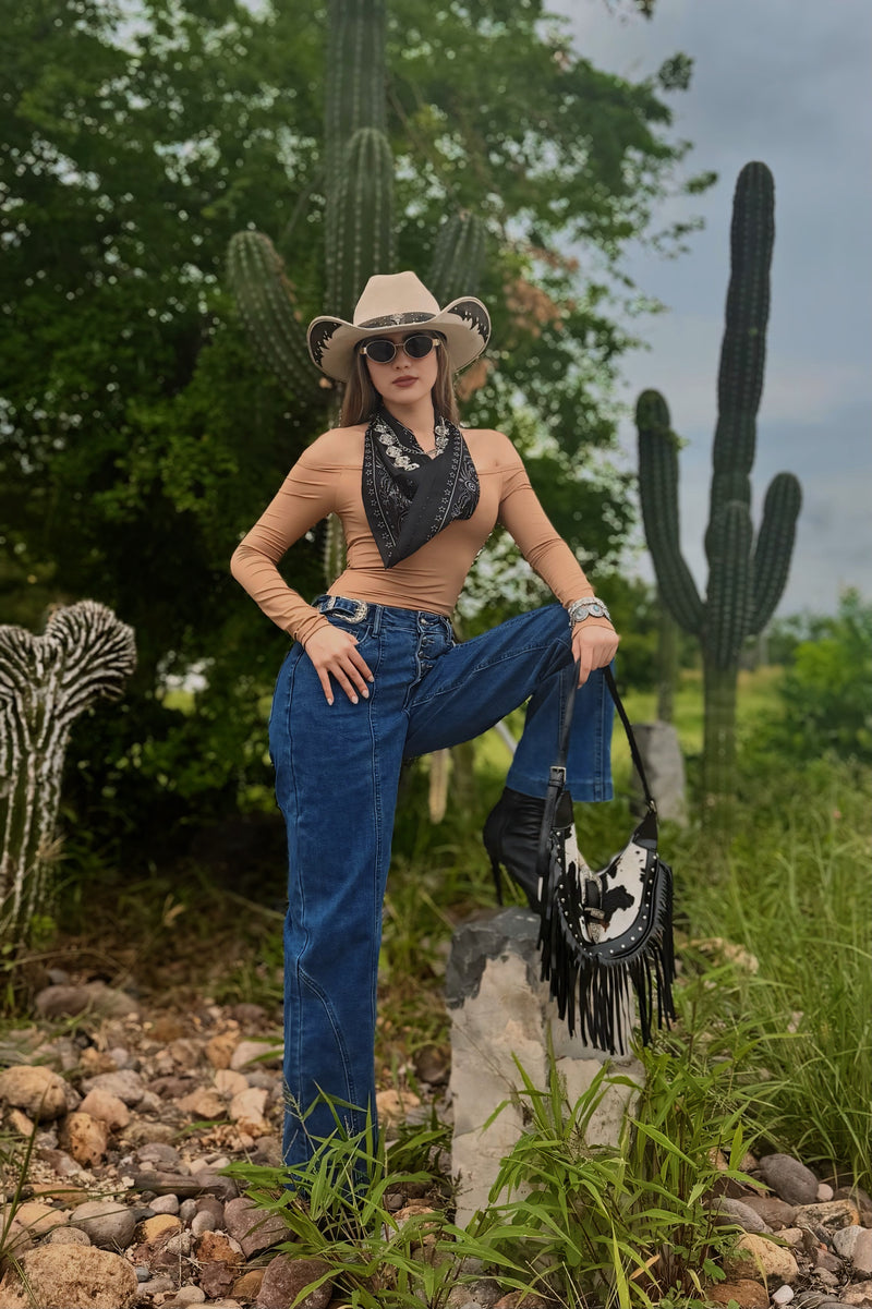 Pantalon Hebillas Denim