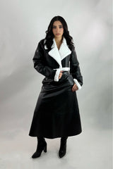 Jacket Vinipiel Fox Fur Negra