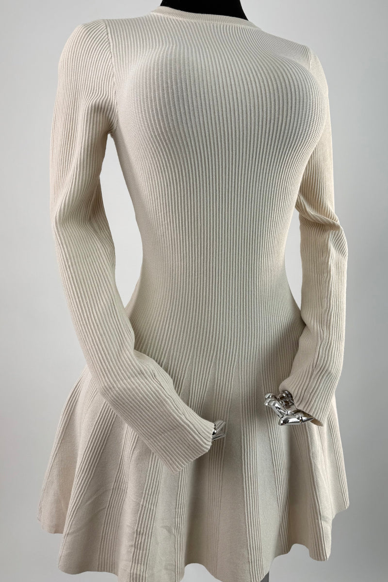 Vestido Sweater Manga Larga Beige