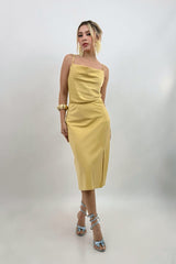 Set Blusa y Falda Satin Amarilla