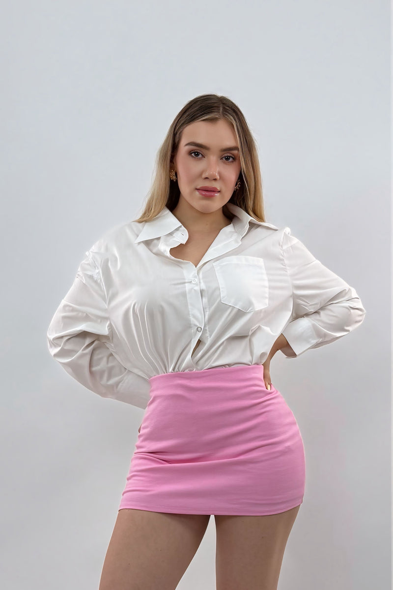 Falda Corta Basic Rosa
