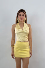 Falda Corta Basic Amarilla