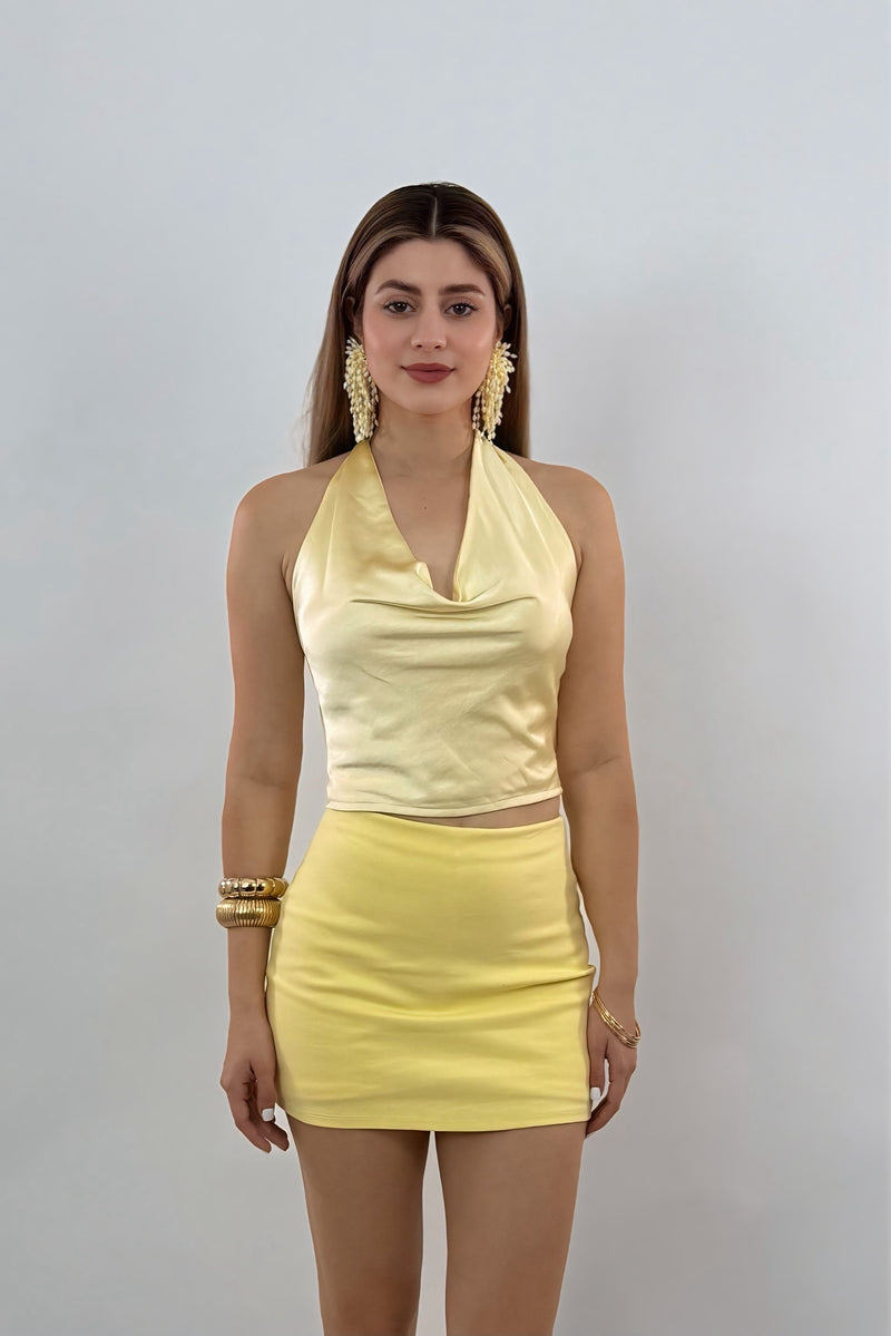 Falda Corta Basic Amarilla