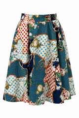 Falda de Print Floreado Verde