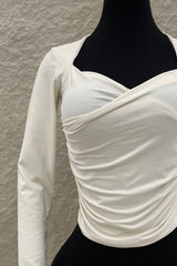 Blusa Manga Larga Ruched Ivory