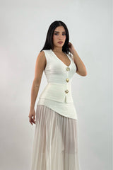 Set Blusa y Falda Crochet Blanco