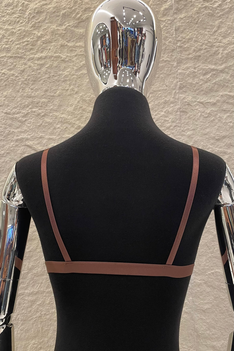 Bralette Liso Triangulo Cafe