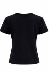 Tshirt Corta Rhinestone Negra