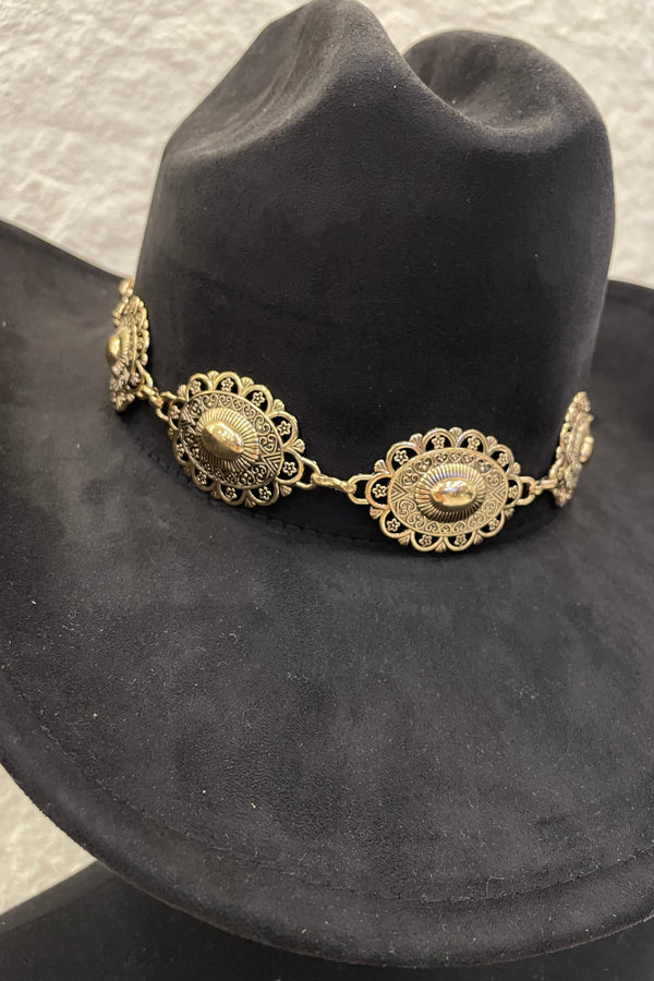Sombrero Vaquero Hebilla Ovalada Negro