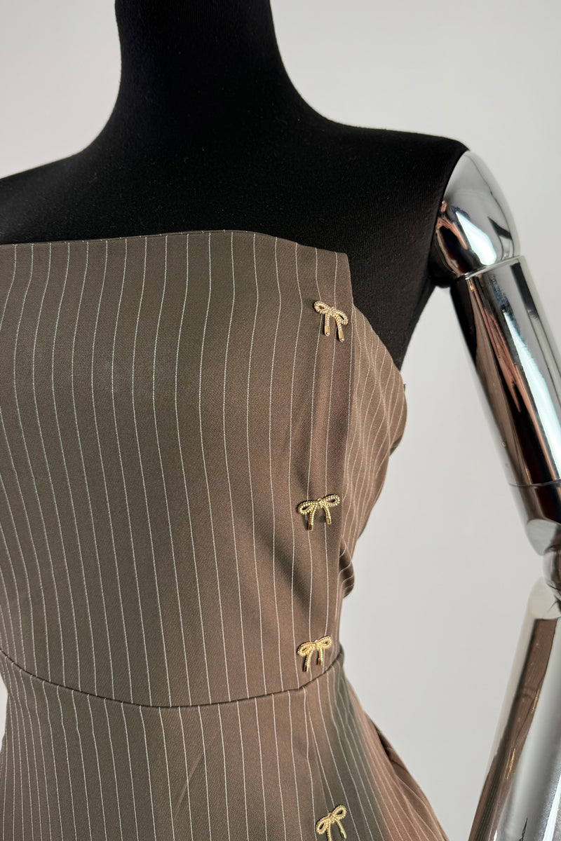 Vestido Strapless App de Moños Cafe