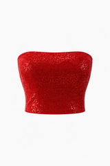 Crop Top Lentejuela Rojo
