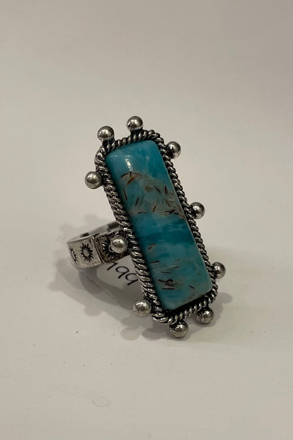 Anillo Rectangle Turquoise
