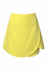 Short Falda Asimetrico Amarillo