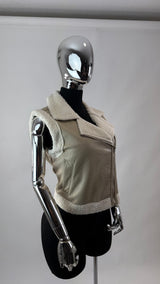 Chaleco Vinipiel Faux Fur Beige