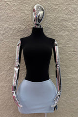 Mini Falda Abertura al Frente Azul