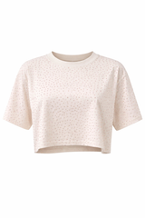 Tshirt Corta Rhinestone Beige