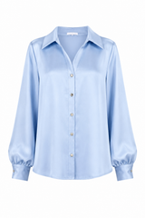 Camisa Manga Bombacha Azul