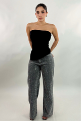 Pantalon Rhinestone Gris