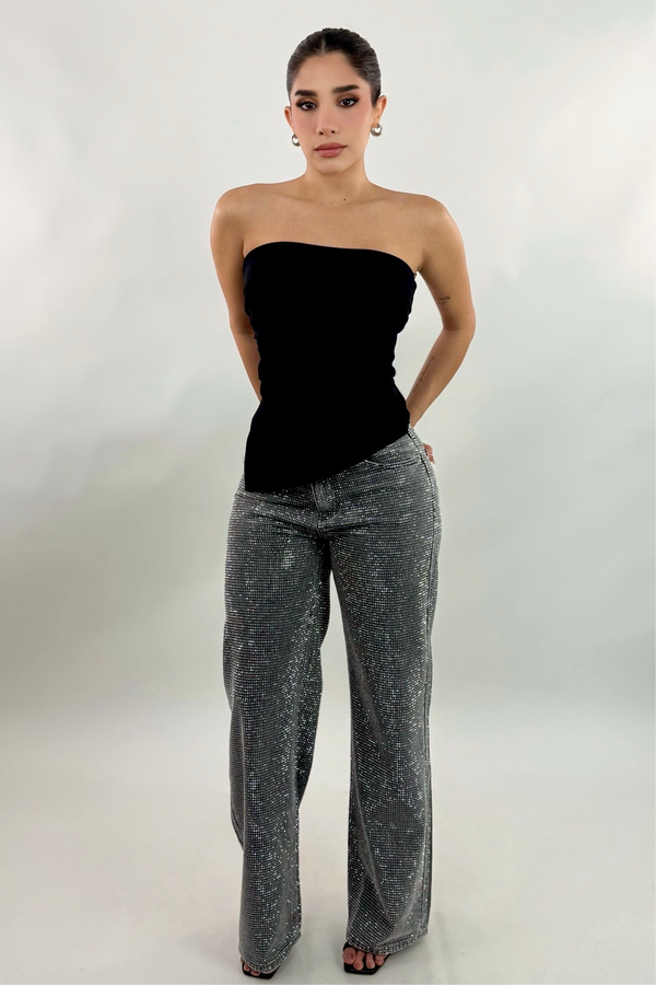 Pantalon Rhinestone Gris