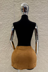 Falda Corta App de Bolsas Velvet Camel
