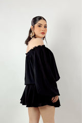 Vestido Suelto Manga Larga Negro