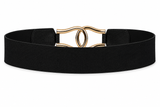 Cinto Negro Doble Hebilla Con Elastico