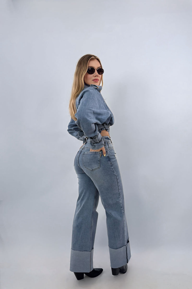 Pantalon Wide Leg Denim