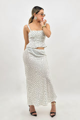 Set Top y Falda Midi Polka