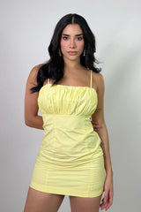 Vestido Corto Recto Amarillo