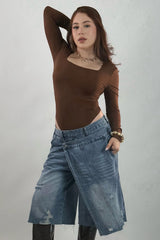 Biker Asimetrico Denim