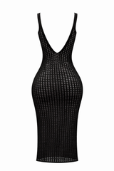 Vestido Largo Crochet Negro