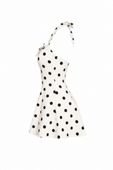 Vestido Halter Polka Blanco