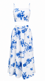 Set Top y Falda Estampado Floral Blanco