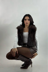 Chaleco Fox Fur Cafe