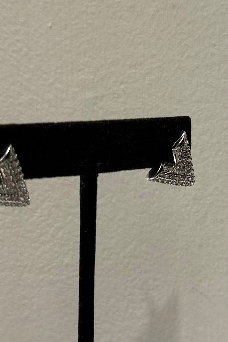 Ear Dupe Valentino Rhinestone Silver