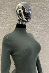 Set Blusa y Falda Tela Punto Olivo