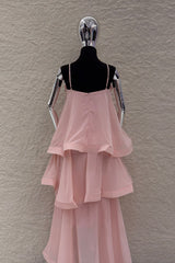 Vestido Largo Olanes Rosa