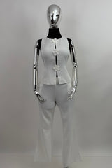 Set Blusa y Pantalon Sastre Blanco