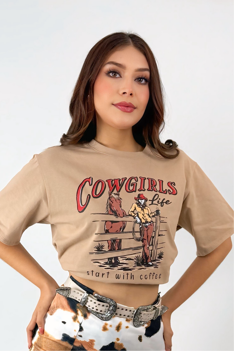 Tshirt Oversize Cow Girl Cafe