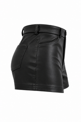 Short Noir Leather