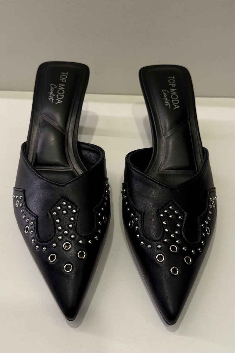 Zapatilla Stiletto Western Negra