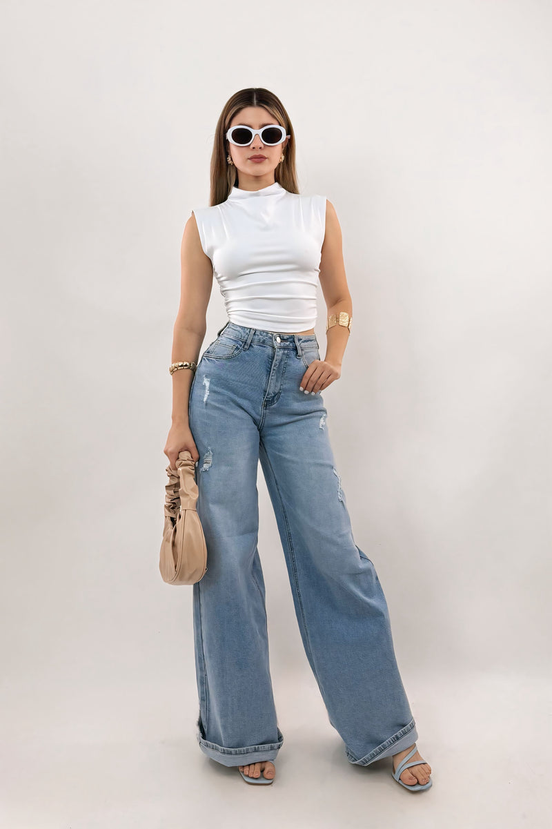 Top Ruched Blanco