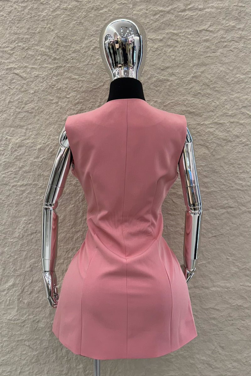 Vestido Corto Tipo Chaleco Rosa