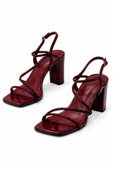 Zapatilla Tiras Rhinestone Cherry