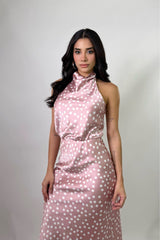 Set Satinado Polka Rosa